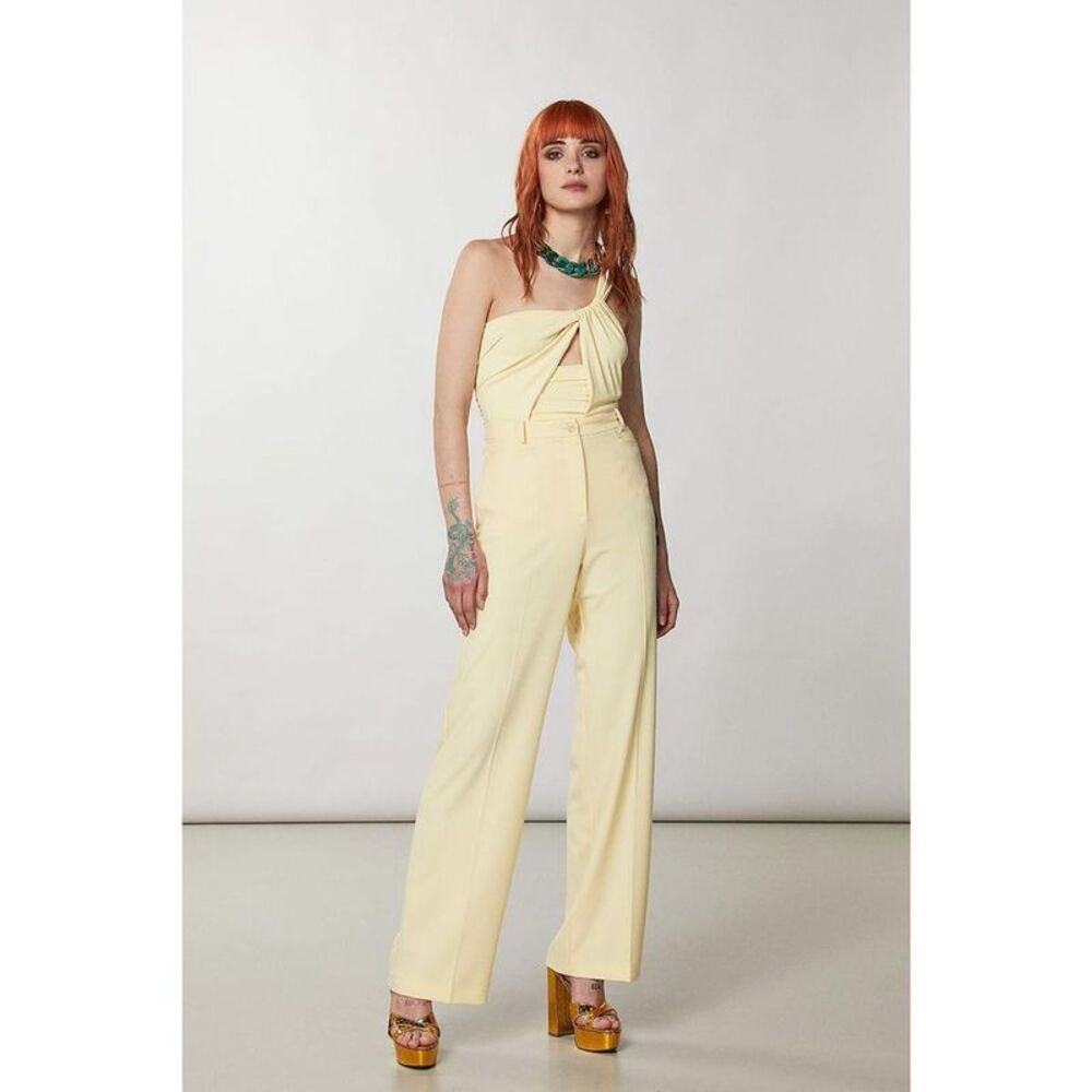 Patrizia Pepe Yellow Acetate Tank Women's Tops